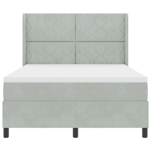 Letto a molle vitaXL con materasso Grigio chiaro 140x190 cm Velluto