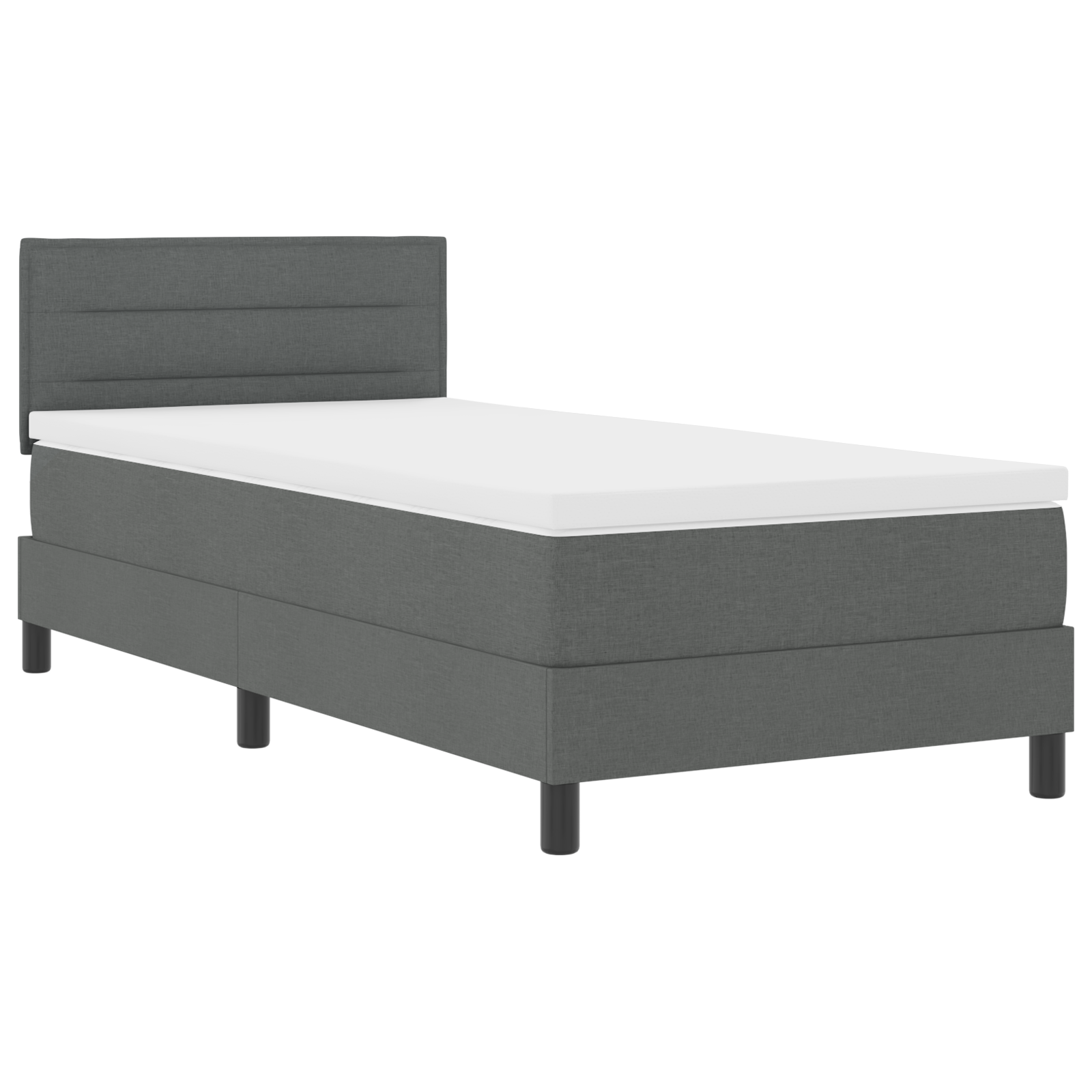 Letto a Molle con Materasso e LED Grigio Scuro 90x200 cm Tessuto