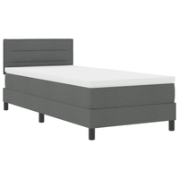 Letto a Molle con Materasso e LED Grigio Scuro 90x200 cm Tessuto