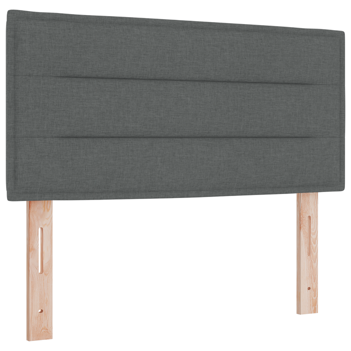 Letto a Molle con Materasso e LED Grigio Scuro 90x200 cm Tessuto