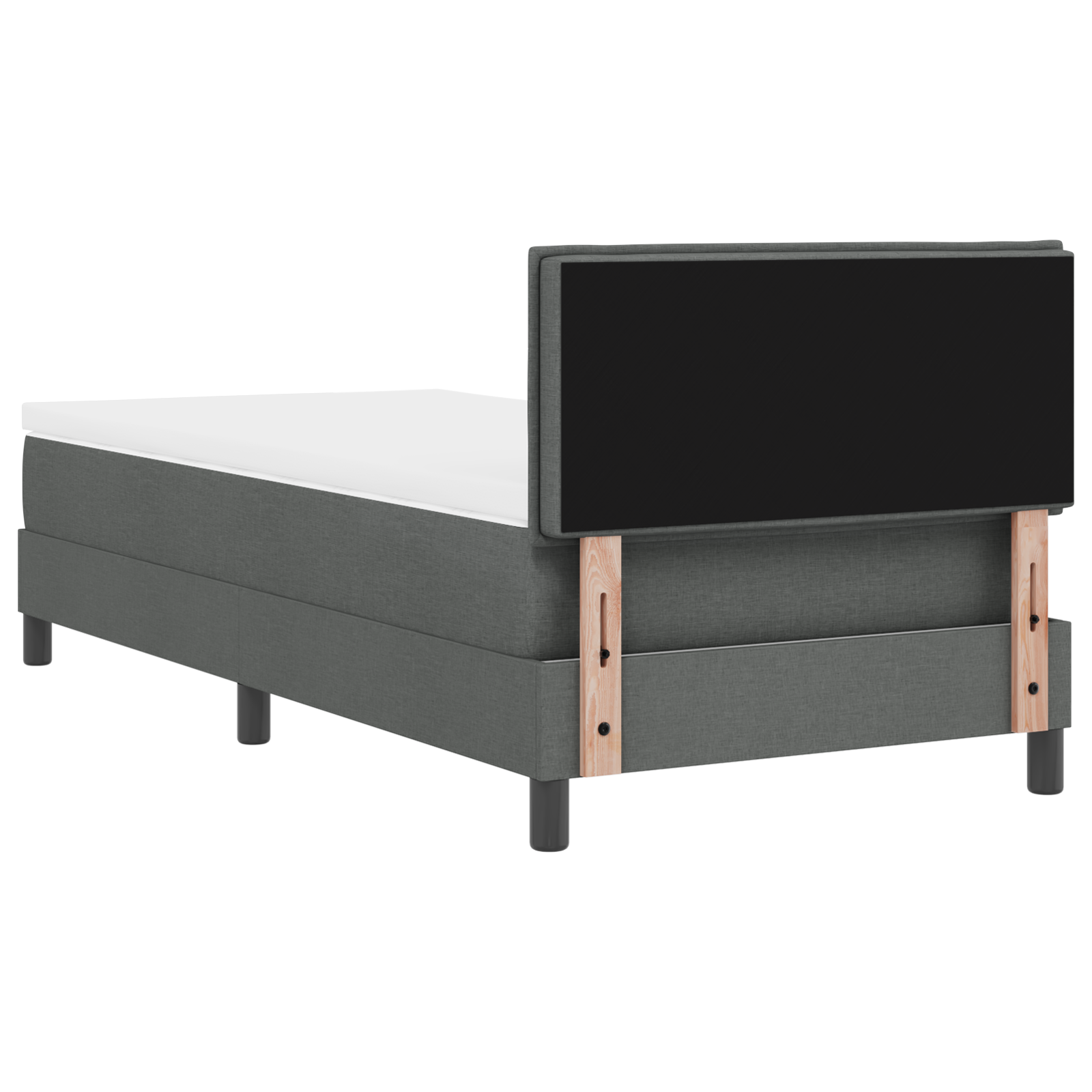 Letto con Box Spring e Materasso & LED Grigio Scuro 100x200 cm Tessuto