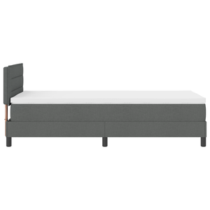 Letto con Box Spring e Materasso & LED Grigio Scuro 100x200 cm Tessuto