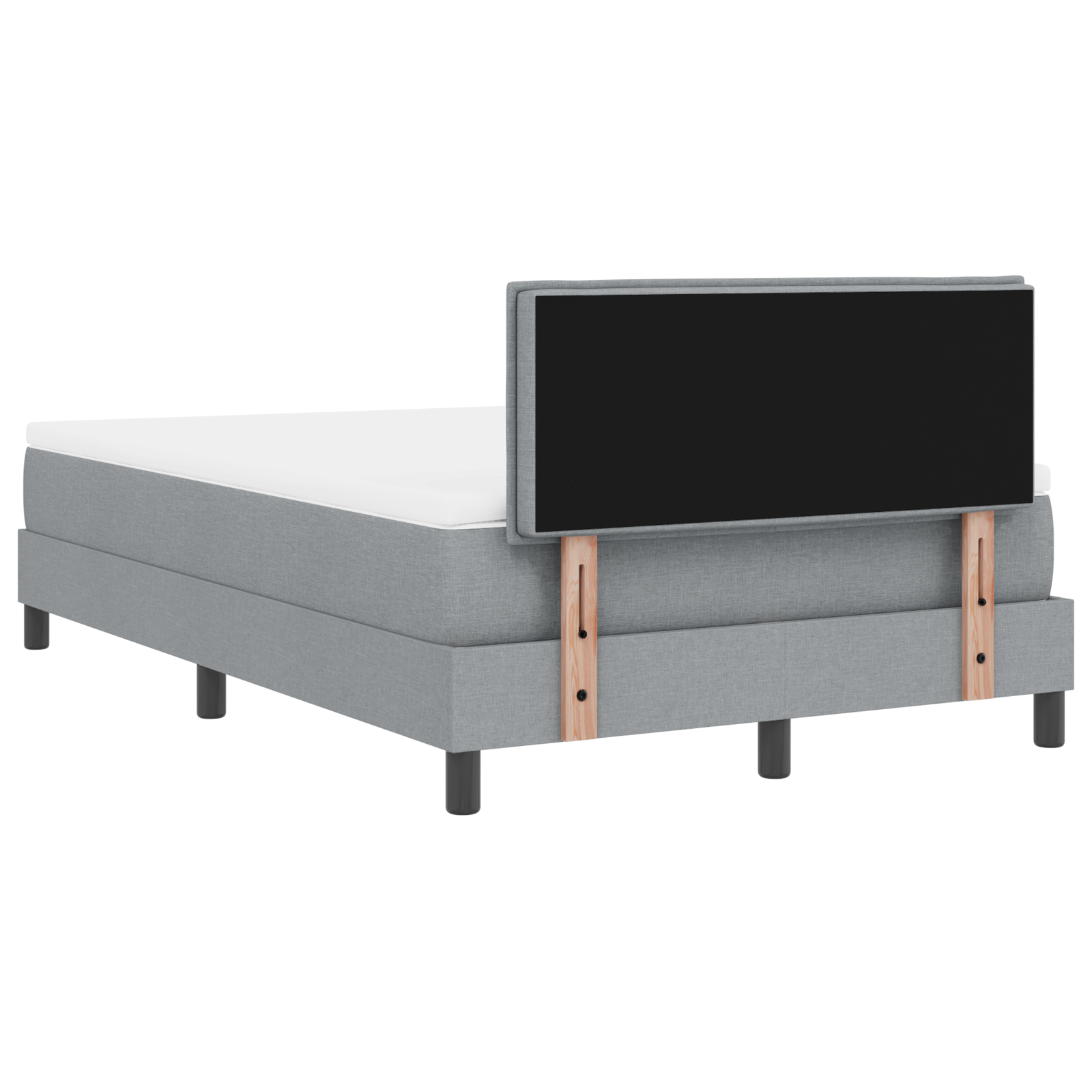Letto Box Spring con Materasso e Luce LED Grigio 120x200 cm Tessuto