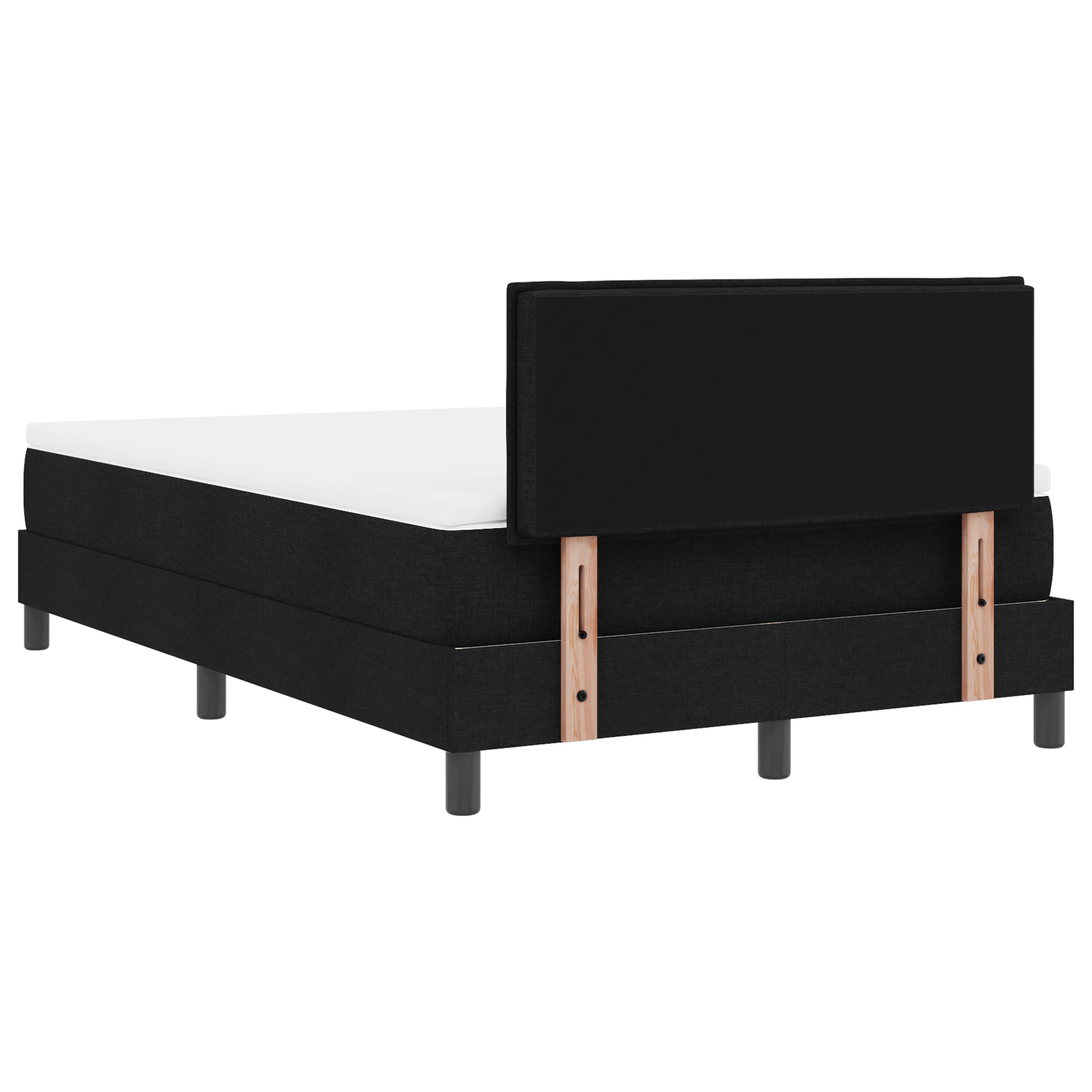 Letto Box Spring con Materasso e LED Nero 120x200 cm Tessuto