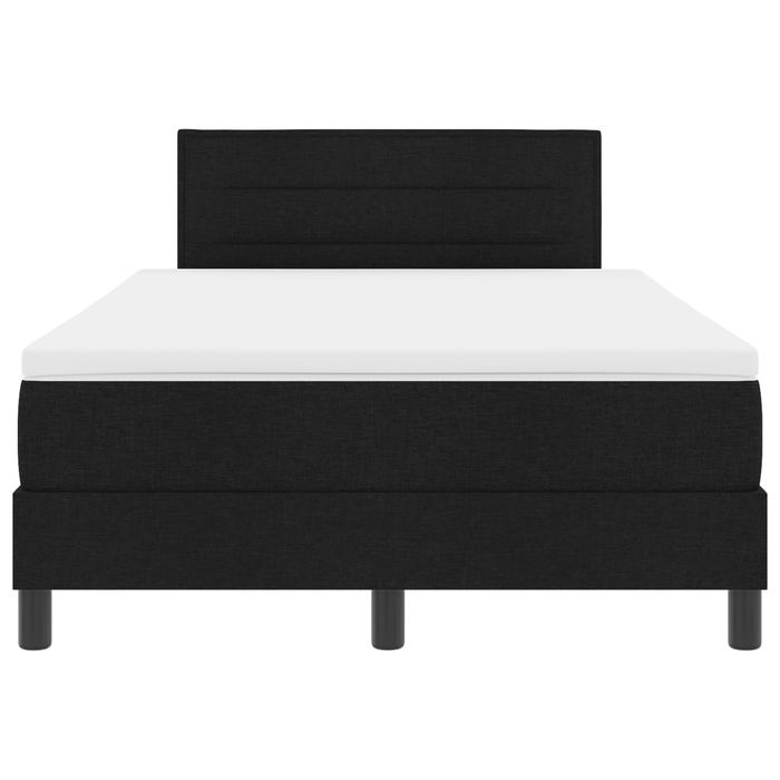 Letto Box Spring con Materasso e LED Nero 120x200 cm Tessuto