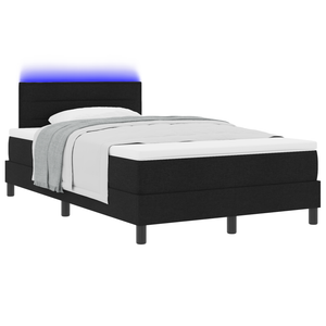 Letto Box Spring con Materasso e LED Nero 120x200 cm Tessuto