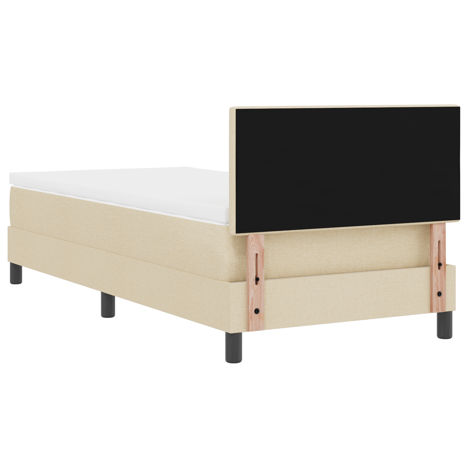 Letto a Castello con Materasso e LED Crema 90x200 cm Tessuto