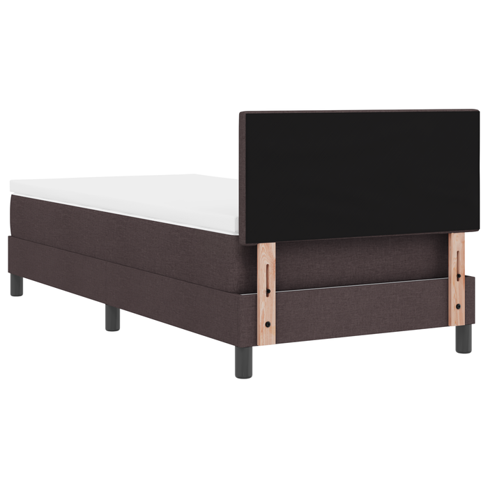 Letto Box Spring con Materasso e LED Marrone Scuro 100x200 cm Tessuto