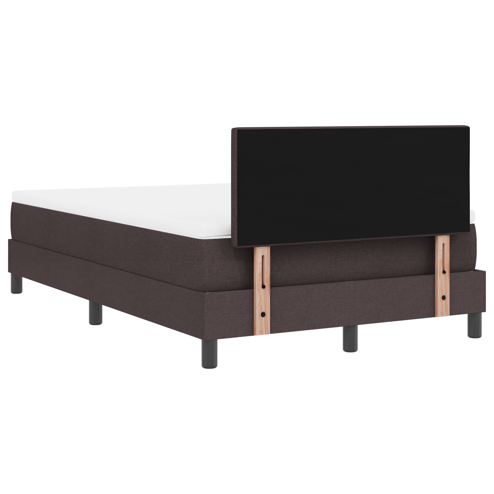 Letto con Box Spring e Materasso & LED Marrone Scuro 120x190 cm Tessuto