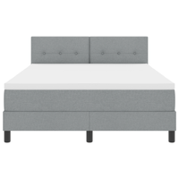 Letto Box Spring con Materasso e Luce LED Grigio 140x200 cm Tessuto