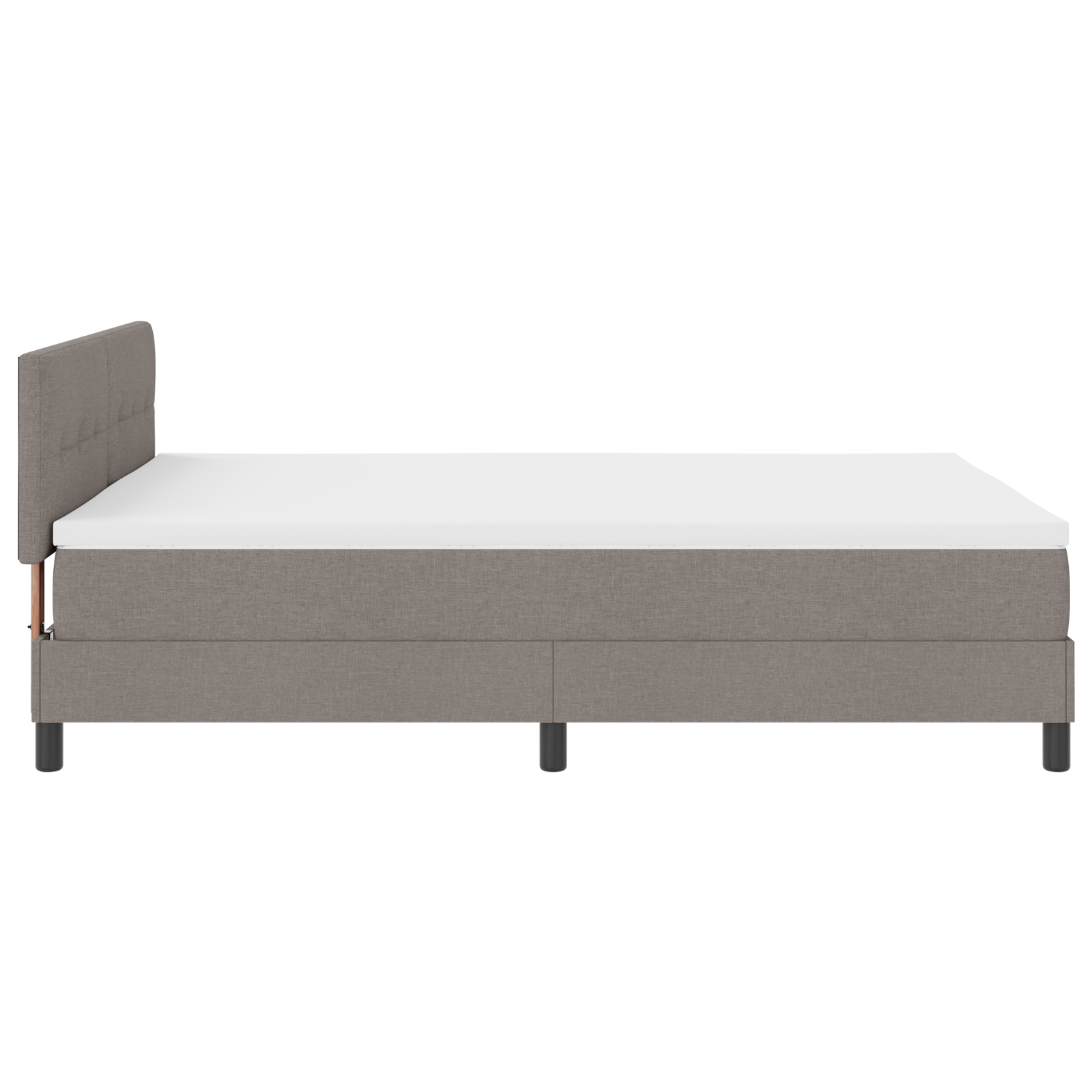 Letto con Box Spring e Materasso & LED Taupe 160x200 cm Tessuto