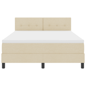 Letto a Molle con Materasso e LED Crema 160x200 cm in Tessuto