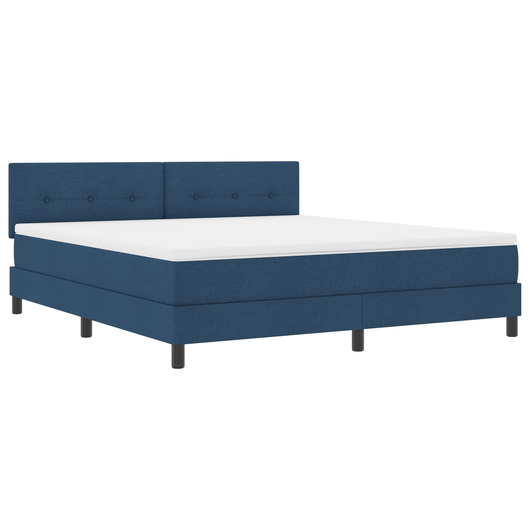 Letto con Base a Molla e Materasso & Luce LED Blu 180x200 cm Tessuto
