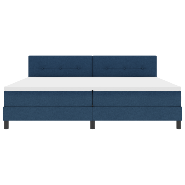 Letto con Box Spring e Materasso & LED Blu 200x200 cm Tessuto