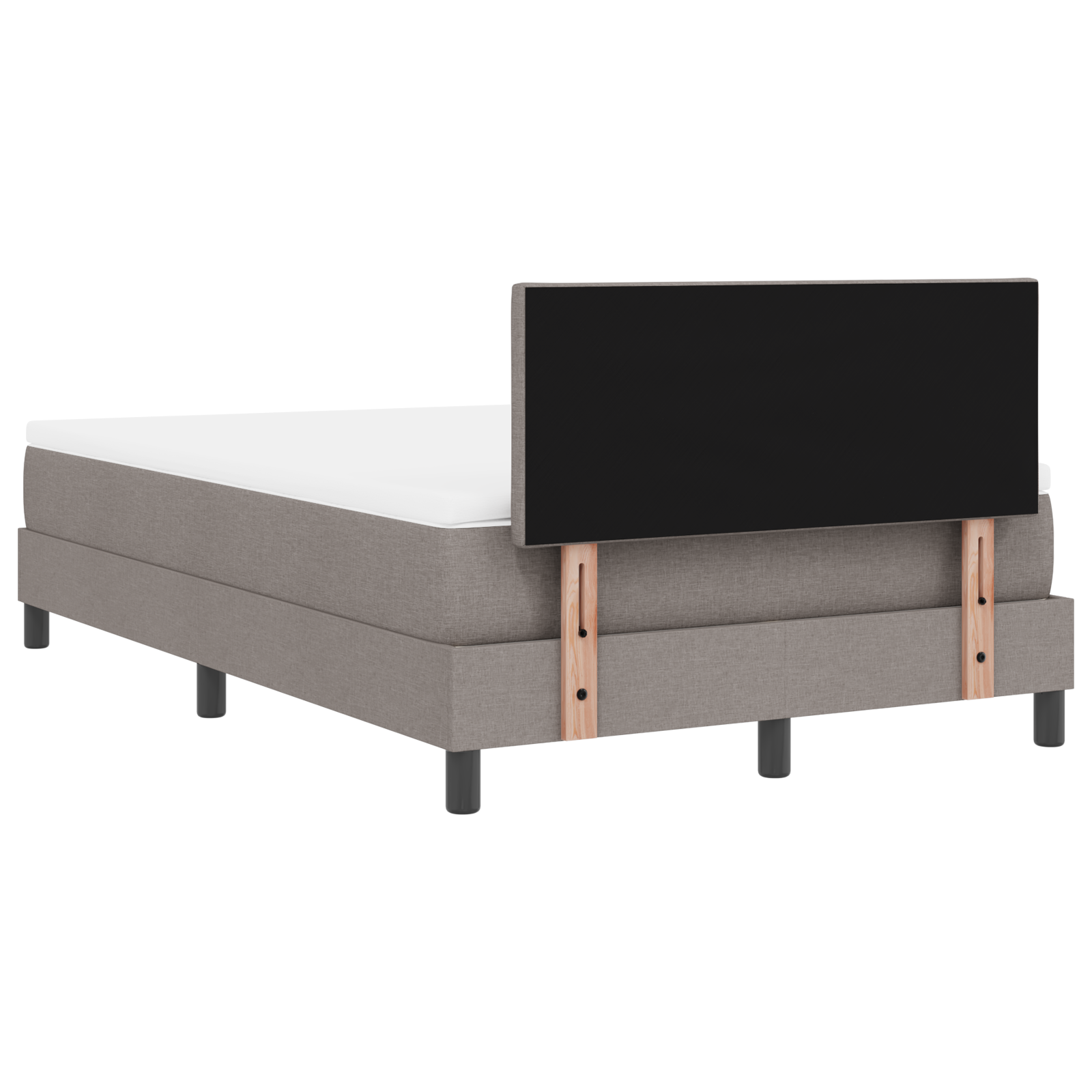 Letto con molle e materasso LED taupe 120x190 cm in tessuto