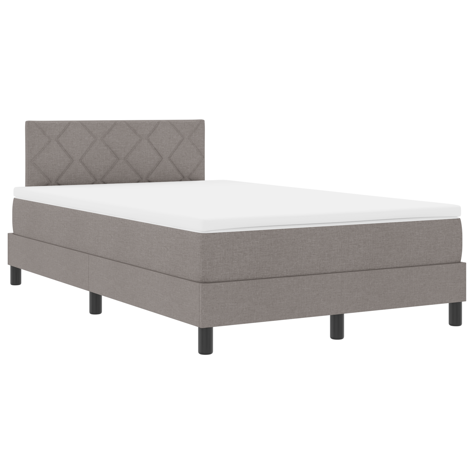 Letto a Molla con Materasso e Luce LED Taupe 120x200 cm Tessuto