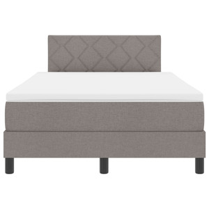 Letto a Molla con Materasso e Luce LED Taupe 120x200 cm Tessuto