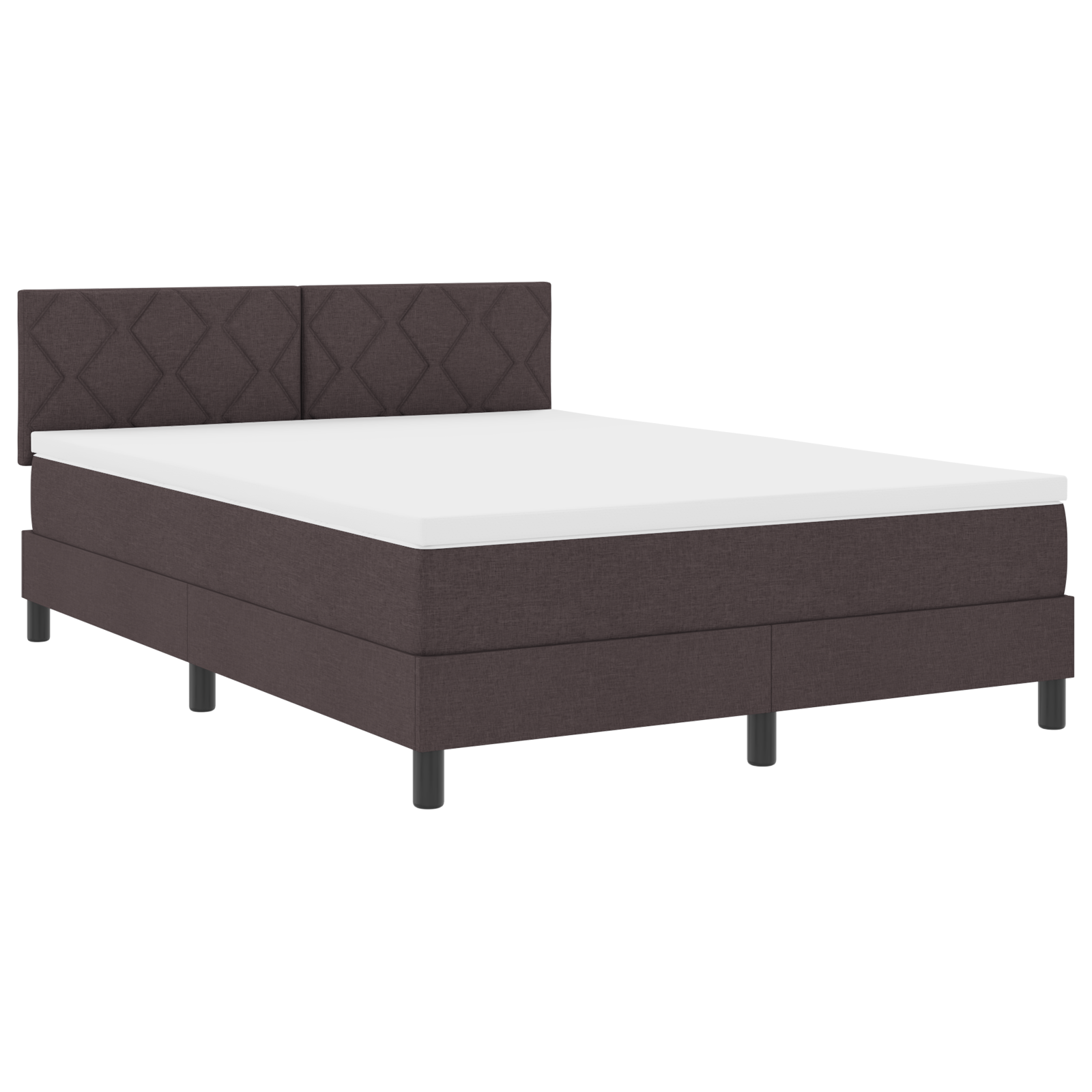 Letto con box spring con materasso e LED grigio scuro 140x200 cm in tessuto
