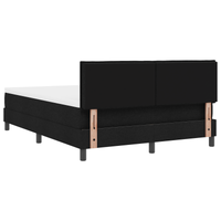 Letto con Box Spring e Materasso & LED Nera 160x200 cm Tessuto