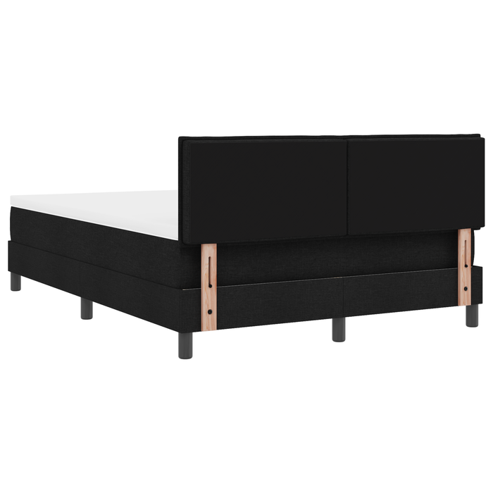 Letto con Box Spring e Materasso & LED Nera 160x200 cm Tessuto