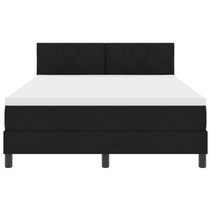 Letto con Box Spring e Materasso & LED Nera 160x200 cm Tessuto