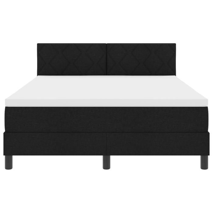 Letto con Box Spring e Materasso & LED Nera 160x200 cm Tessuto