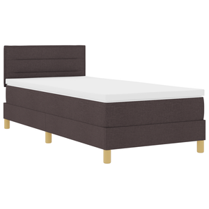 Letto a molle e materasso LED marrone scuro 80x200 cm in tessuto
