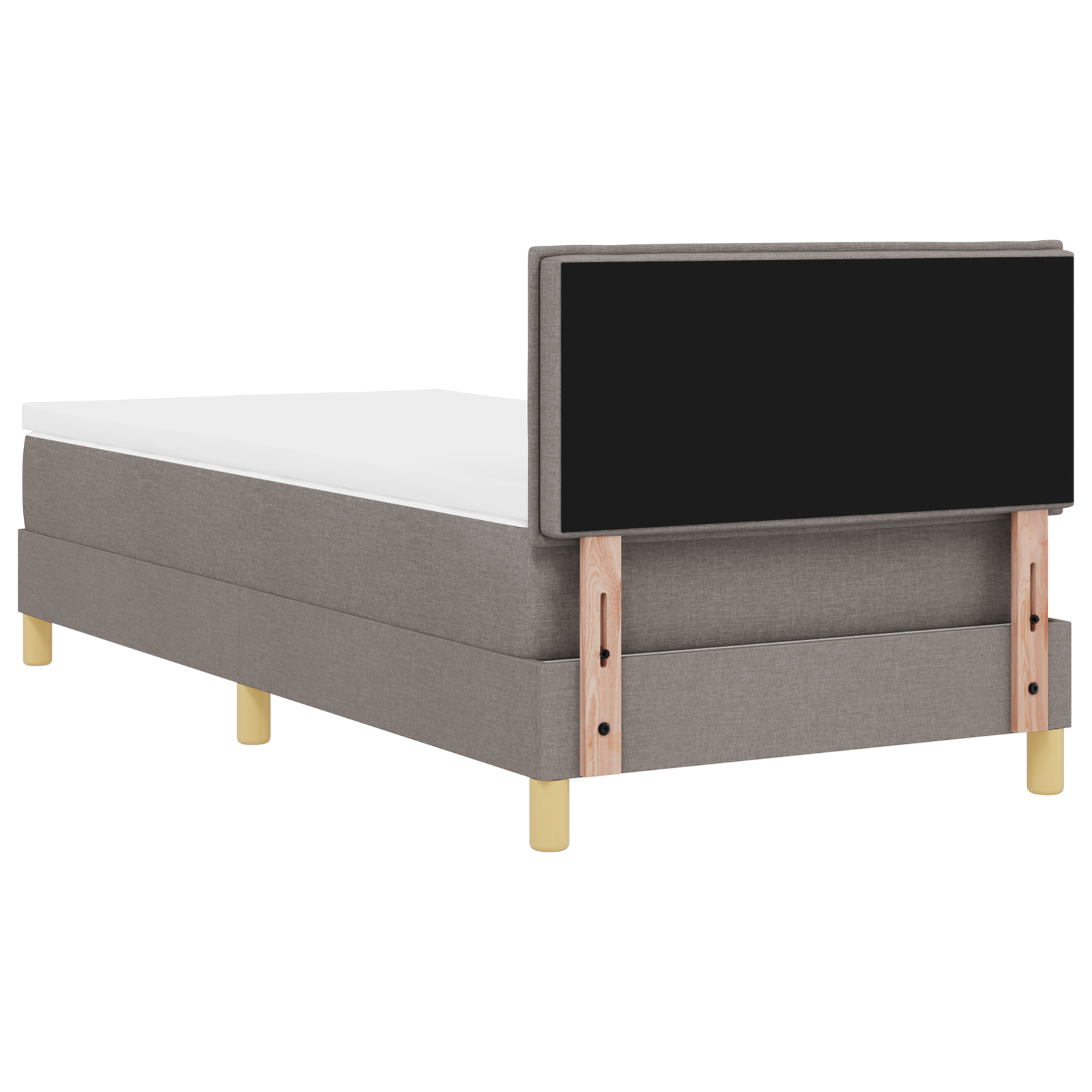 Letto Box Spring con Materasso & LED Tortora 90x190 cm Tessuto