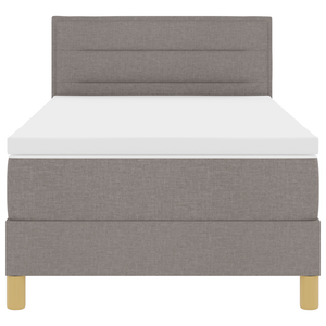 Letto Box Spring con Materasso & LED Tortora 90x190 cm Tessuto