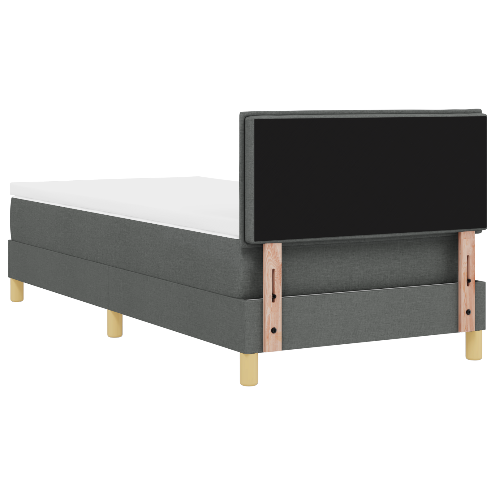 Letto a Molla con Materasso & LED Grigio Scuro 90x200 cm Tessuto