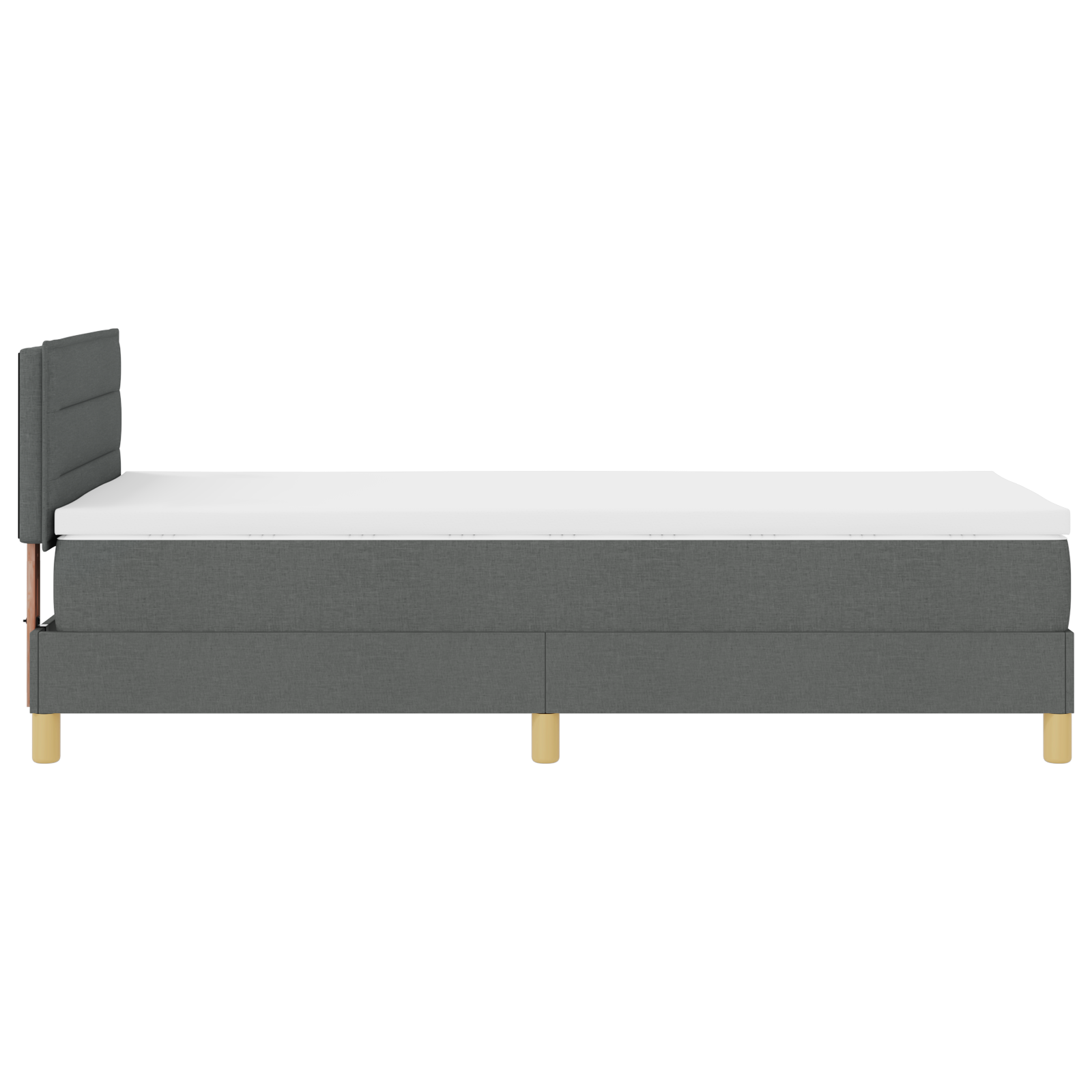 Letto a Molla con Materasso & LED Grigio Scuro 90x200 cm Tessuto