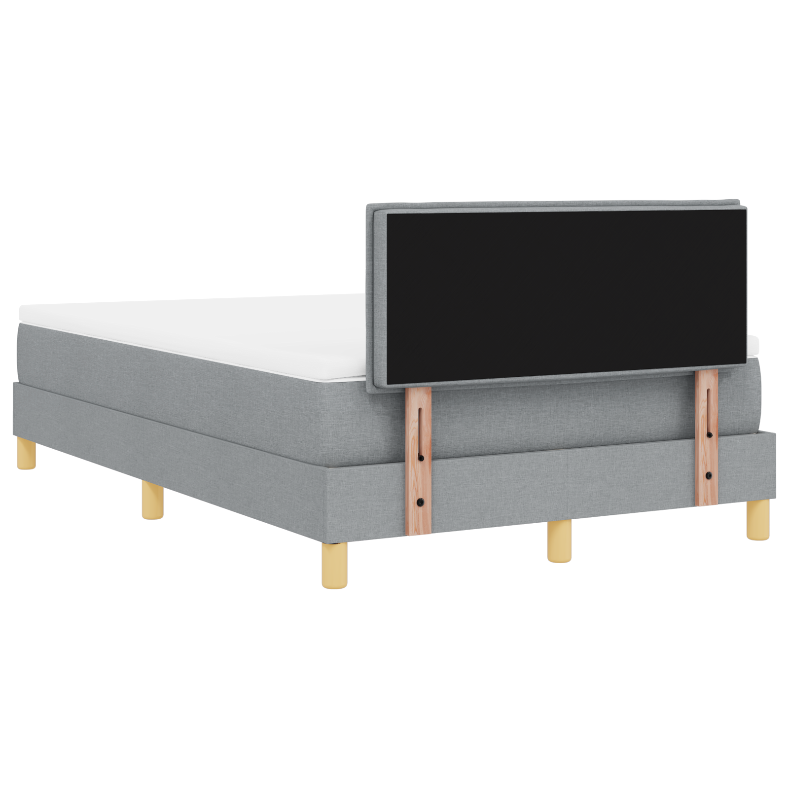 Letto a Molle con Materasso & Luce LED Grigio Chiaro 120x200 cm Tessuto