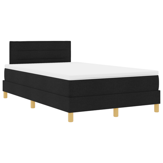 Letto a Box Spring con Materasso & LED Nero 120x200 cm Tessuto