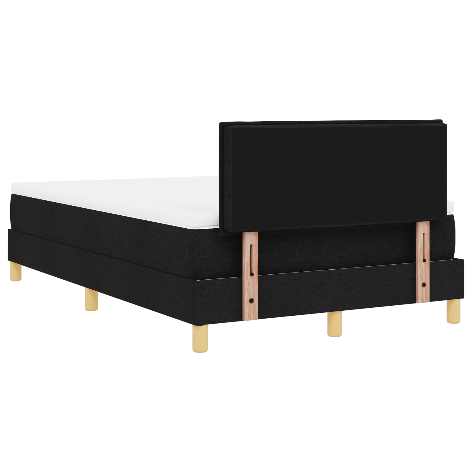 Letto a Box Spring con Materasso & LED Nero 120x200 cm Tessuto