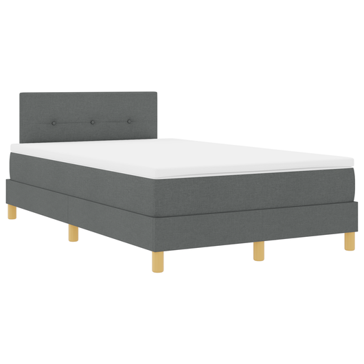 Letto a Molle con Materasso & LED Grigio Scuro 120x200 cm Tessuto