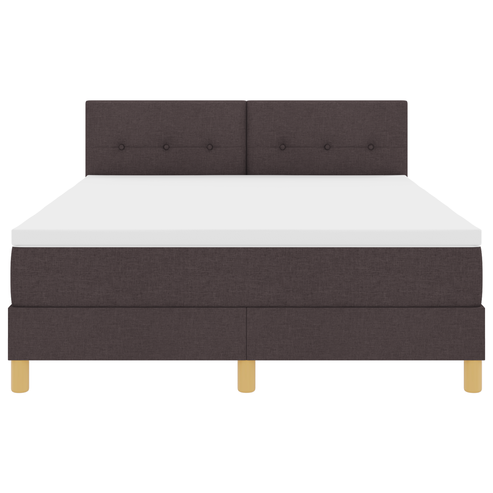 Letto con Contenitore e Materasso LED Marrone Scuro 140x200 cm Tessuto