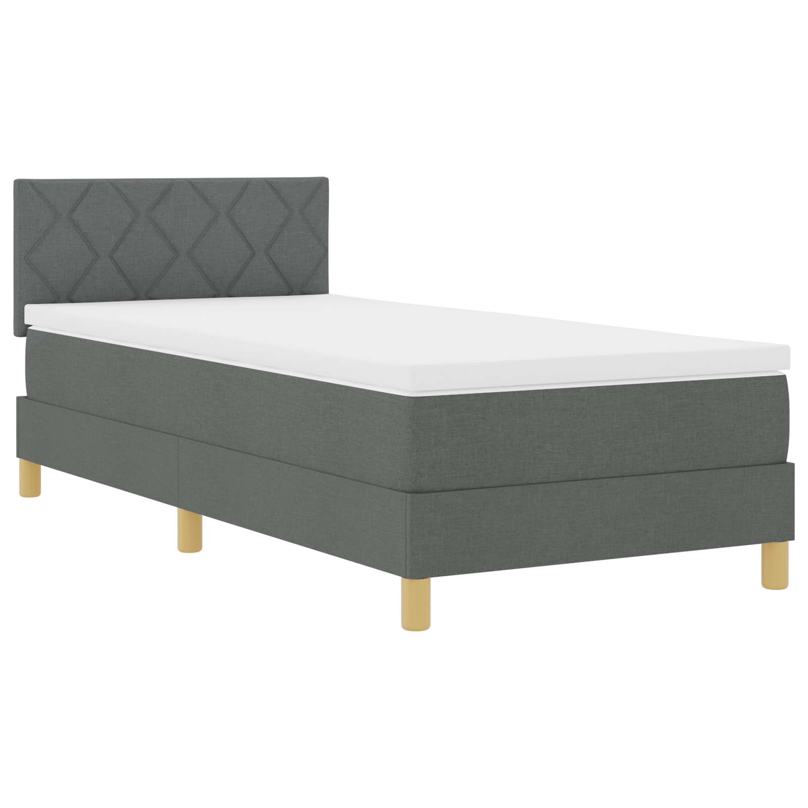Letto a Molle con Materasso & LED Grigio Scuro 90x190 cm Tessuto
