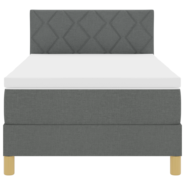 Letto a Molle con Materasso & LED Grigio Scuro 90x190 cm Tessuto