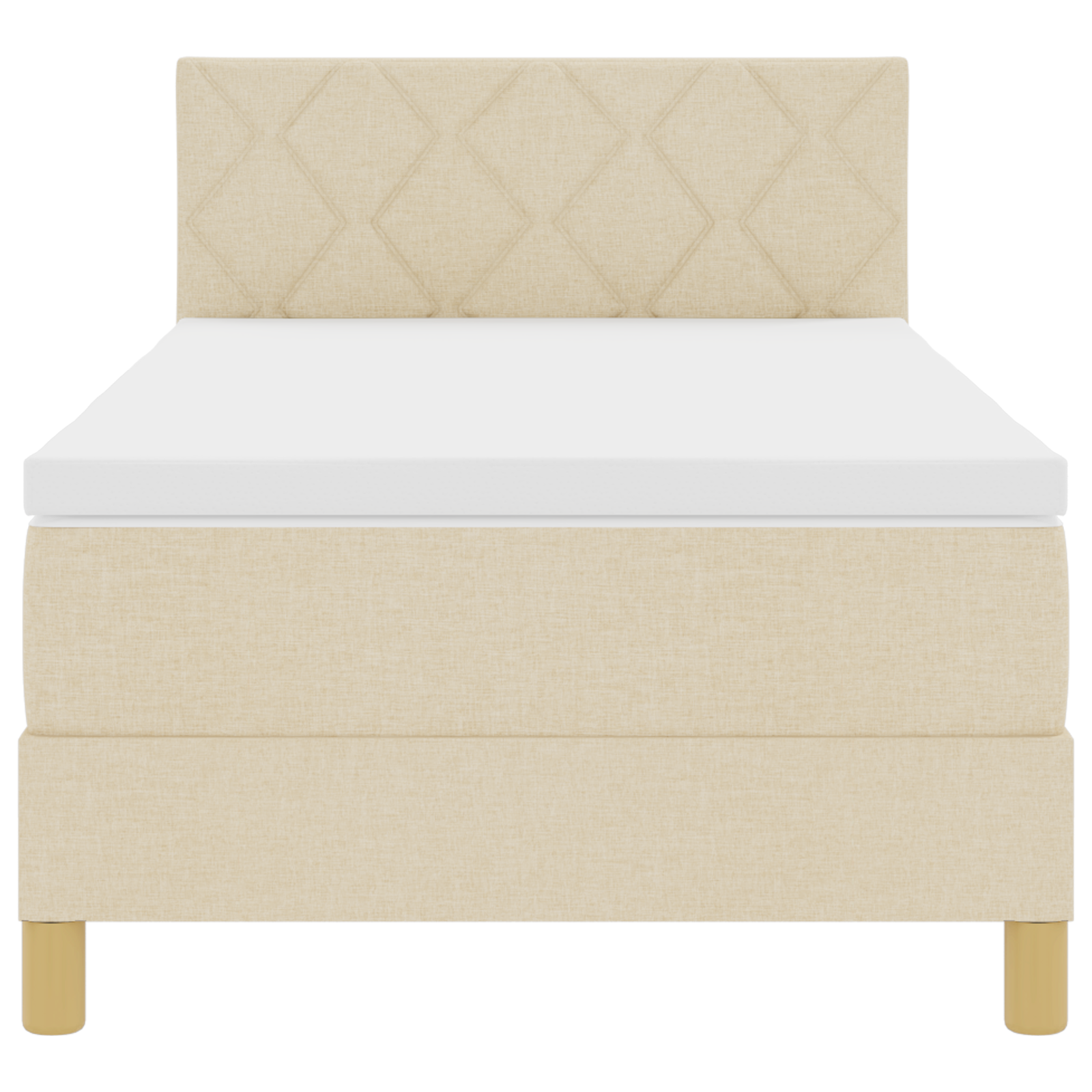 Letto a Rete con Materasso e LED Panna 100x200 cm Tessuto