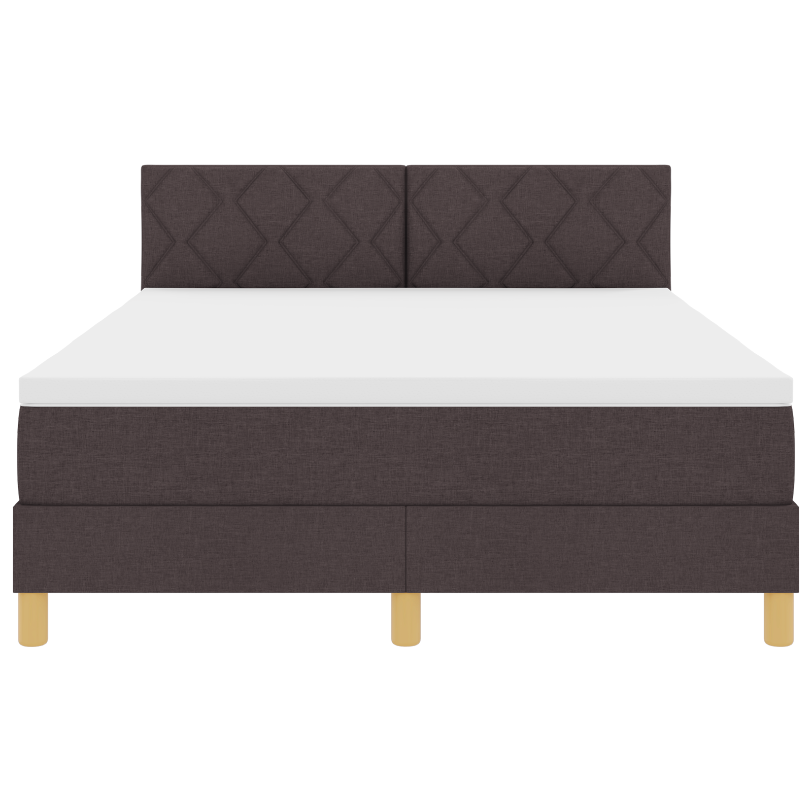 Letto Box Spring con Materasso & LED Marrone Scuro 140x200 cm Tessuto