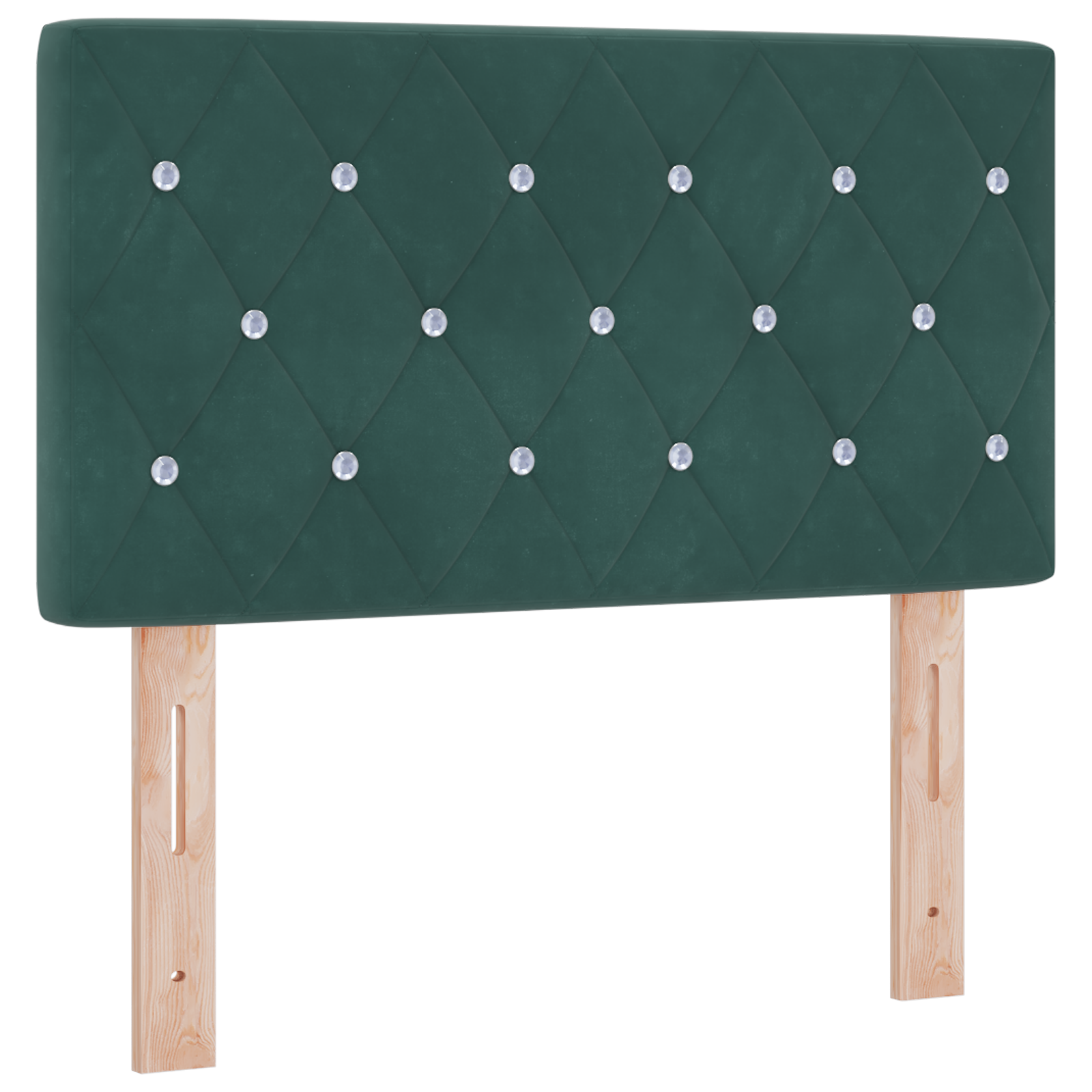 Letto a Rete con Materasso e LED Verde Scuro 80x200 cm in Velluto