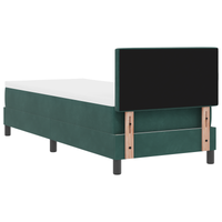 Letto a Rete con Materasso e LED Verde Scuro 80x200 cm in Velluto