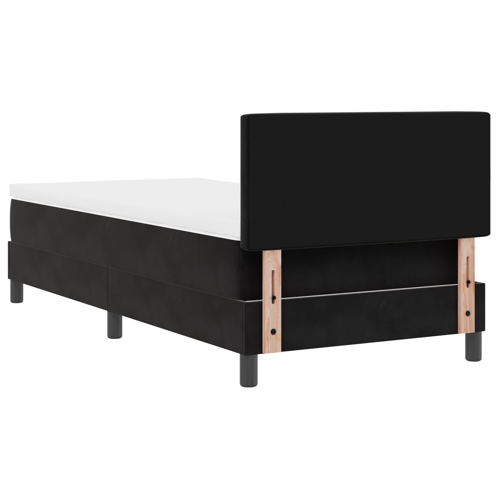 Letto a Molle con Materasso e LED Nero 90x200 cm Velluto