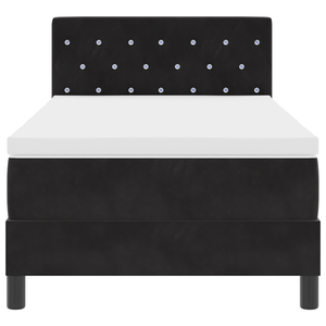 Letto a Molle con Materasso e LED Nero 90x200 cm Velluto