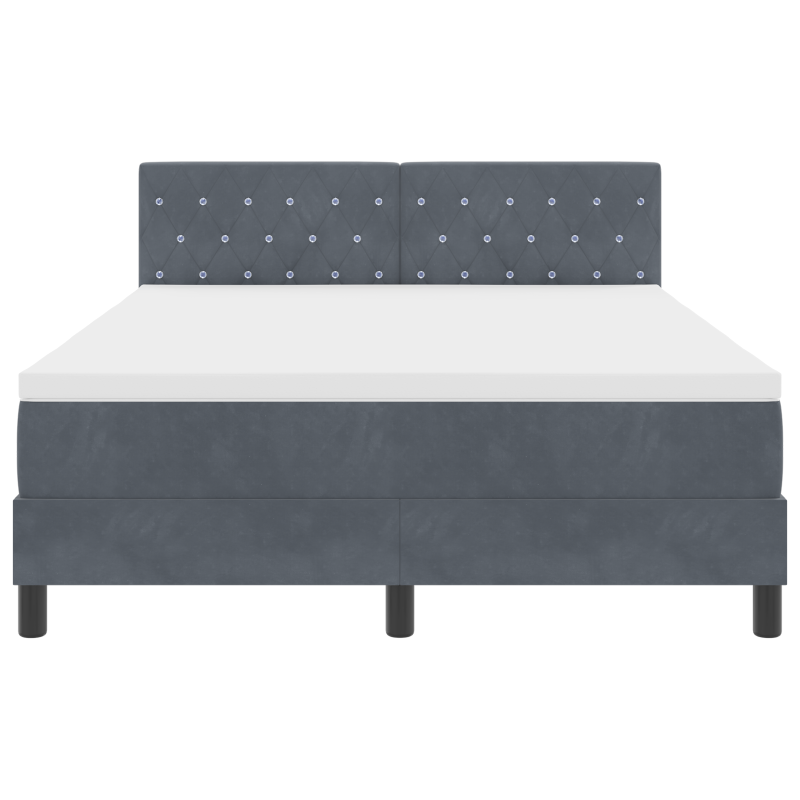 letto a molle vitaXL con materasso e LED grigio scuro 140x190 cm velluto