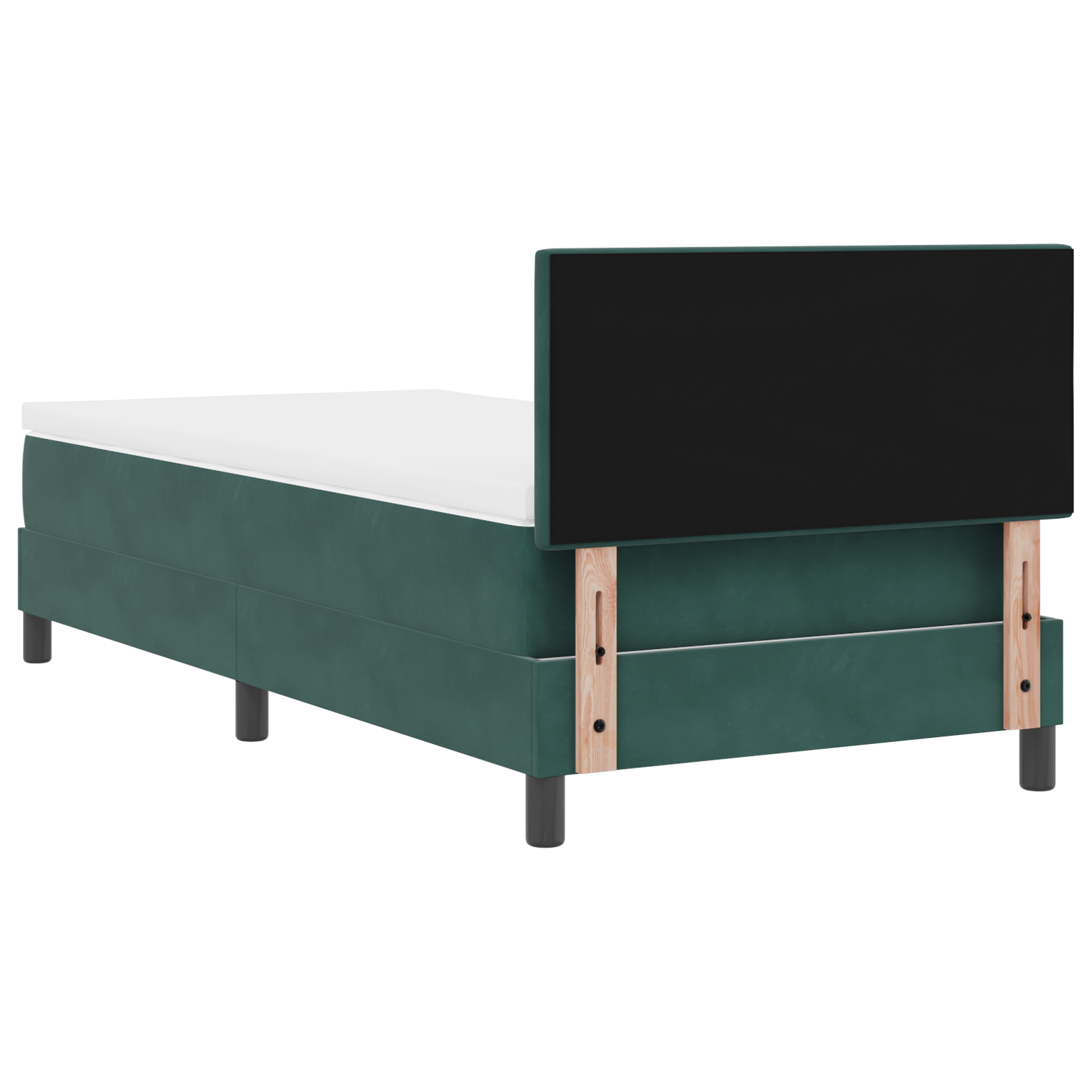 Letto con Rete A Molle e Materasso & LED Verde Scuro 80x200 cm Velluto