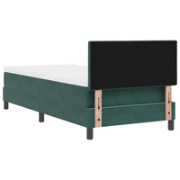 Letto con Rete A Molle e Materasso & LED Verde Scuro 80x200 cm Velluto
