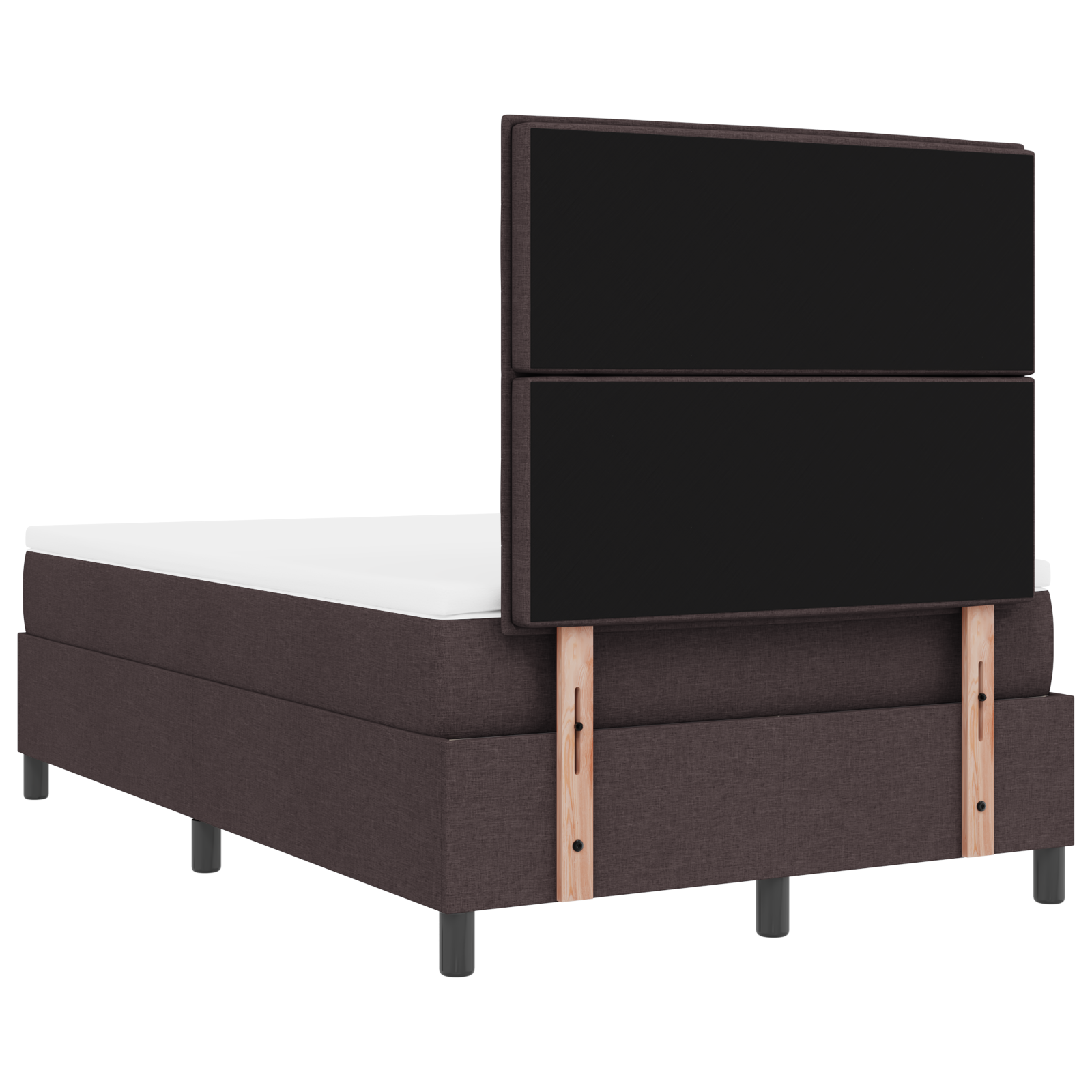 Letto con rete con materasso & LED Marrone Scuro 120x190 cm Tessuto