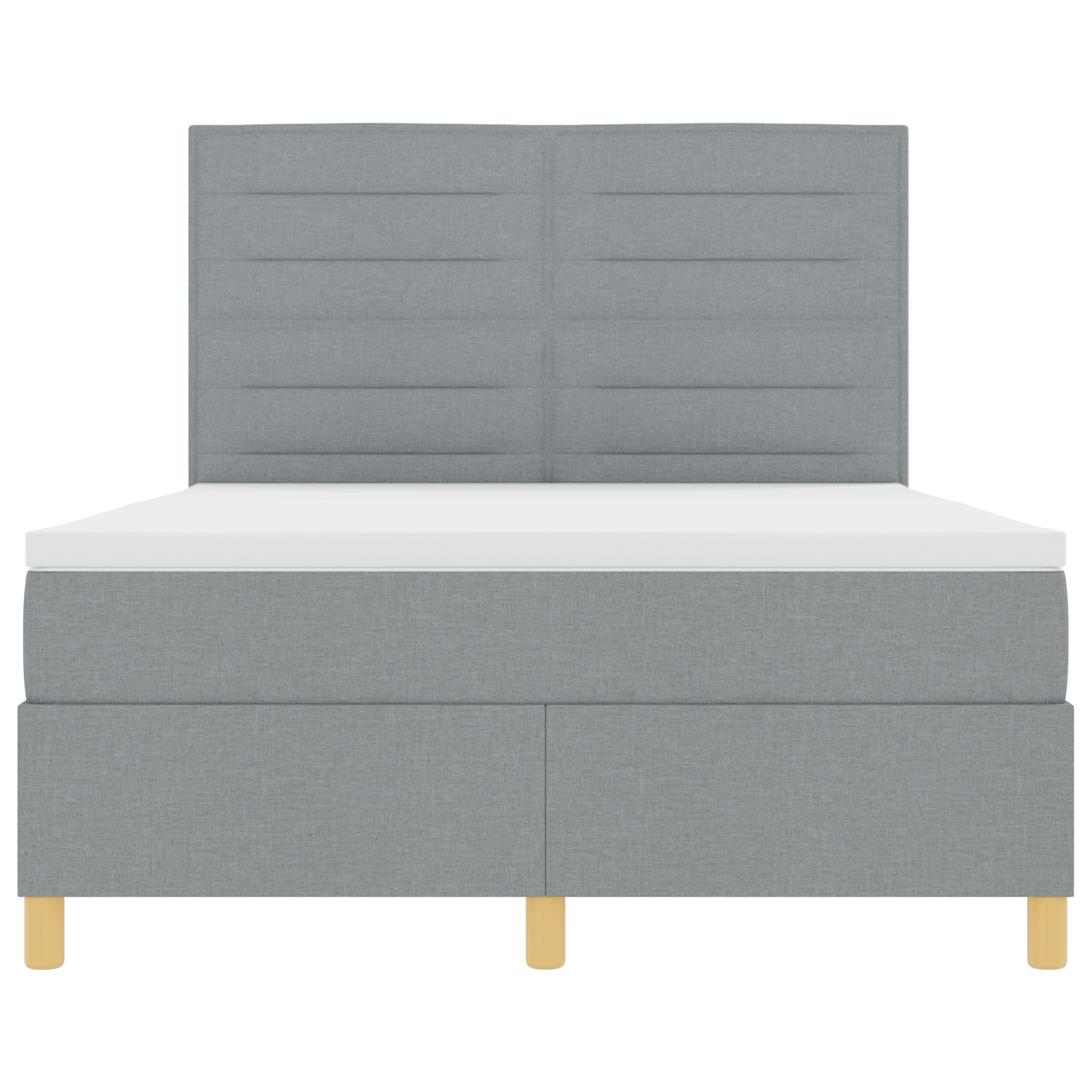 Letto Box Spring con Materasso e Luce LED Grigio Chiaro 160x200 cm Tessuto