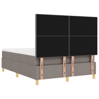 Letto Box Spring con Materasso & LED Tortora 160x200 cm Tessuto